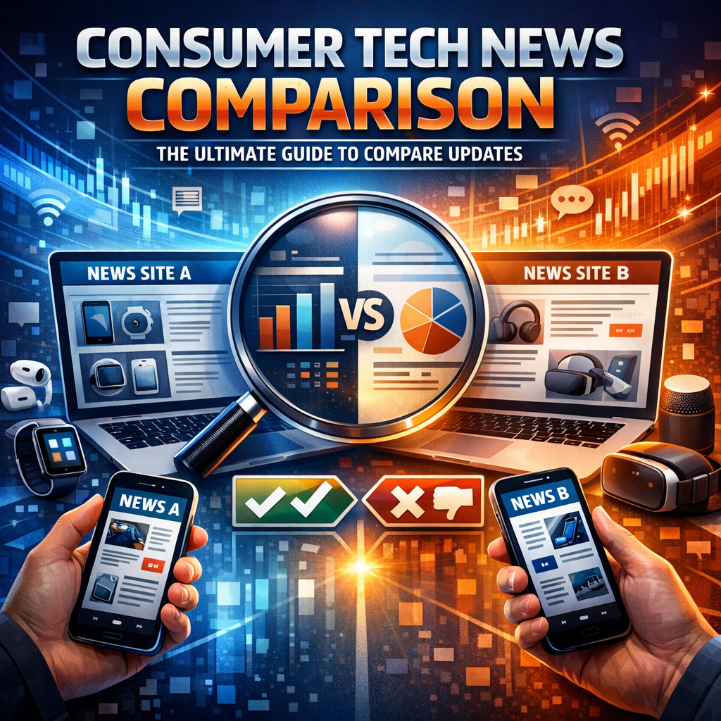 Illustration of Consumer Tech News Comparison: The Ultimate Must-Have Guide to Compare Effortless Updates