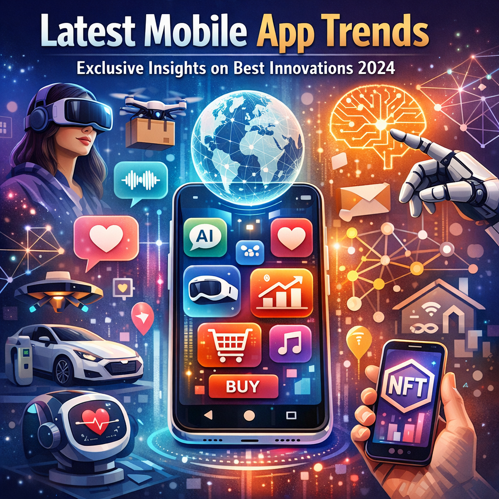 Illustration of Latest Mobile App Trends: Exclusive Insights on Best Innovations 2024