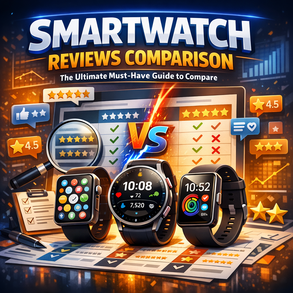 Illustration of Smartwatch Reviews Comparison: The Ultimate Must-Have Guide to Compare