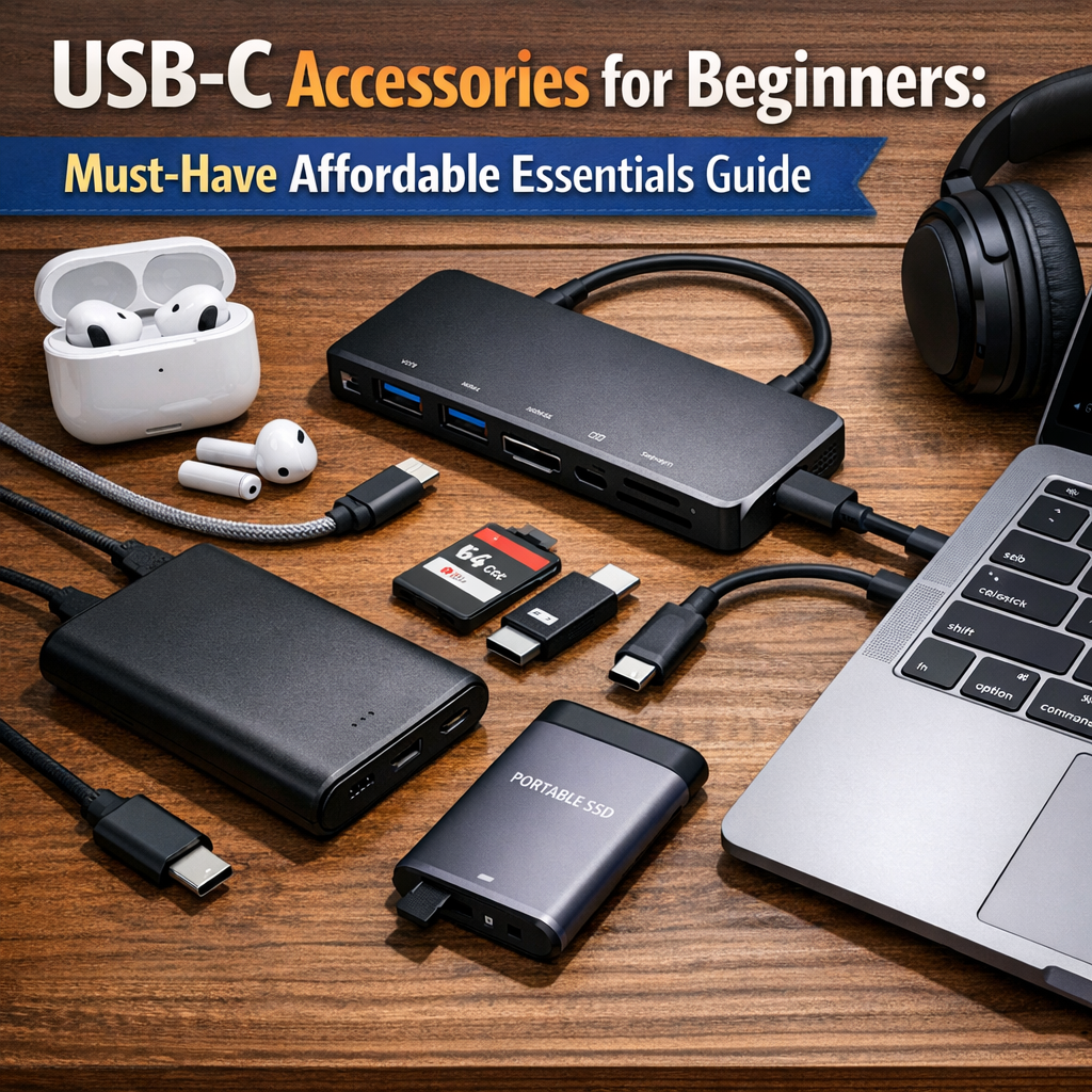 Illustration of USB-C Accessories for Beginners: Must-Have Affordable Essentials Guide
